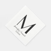 Elegant & Hedendaags Monogram & Datum Servet (Hoek)