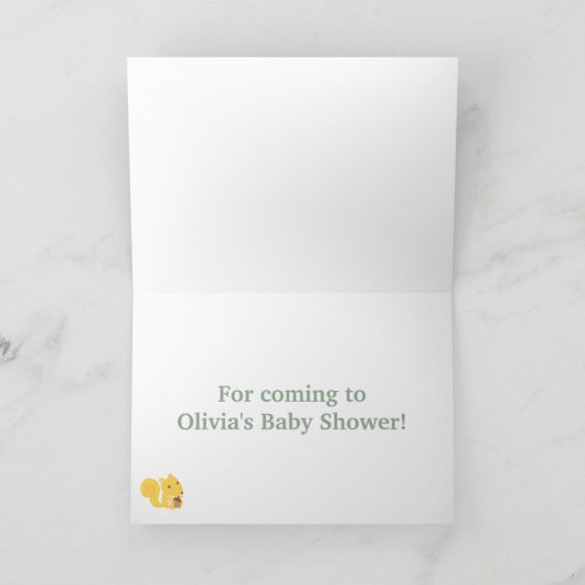 Elegant Hedendaags Woodland Animal Dank u Bedankkaart (Binnen)