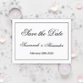 Elegant hedendaags zwart en wit sparen de Datum Aankondigingskaart