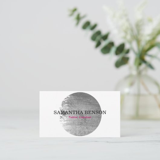 Elegant hedendaagse grijze Waterverf geborsteld Visitekaartje (Staand voorkant)