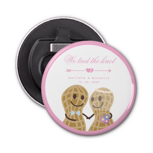 Elegant heeft de aankondiging van het huwelijk in  button flesopener (Voorkant)