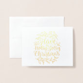 Elegant heeft een Holly Jolly kerstfoto Folie Kaarten (Voorkant met envelop)