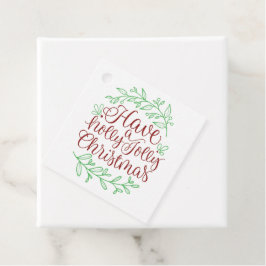 Elegant heeft een Holly Jolly Kerstkalligrafie Bedankjes Labels