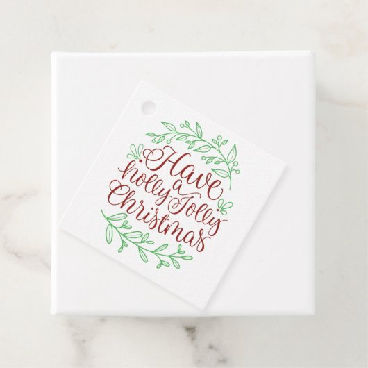 Elegant heeft een Holly Jolly Kerstkalligrafie Bedankjes Labels (In situ)