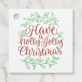 Elegant heeft een Holly Jolly Kerstkalligrafie Bedankjes Labels (Voorkant)