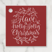 Elegant heeft een Holly Jolly Kerstkalligrafie Bedankjes Labels (Voorkant)