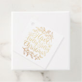 Elegant heeft een Holly Jolly Kerstkalligrafie Bedankjes Labels (In situ)