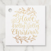 Elegant heeft een Holly Jolly Kerstkalligrafie Bedankjes Labels (Voorkant)