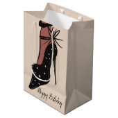 Elegant Heel Beauty Fashionista Birthday Medium Cadeauzakje (Voorkant Gekanteld)