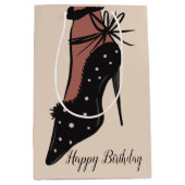 Elegant Heel Beauty Fashionista Birthday Medium Cadeauzakje (Voorkant)