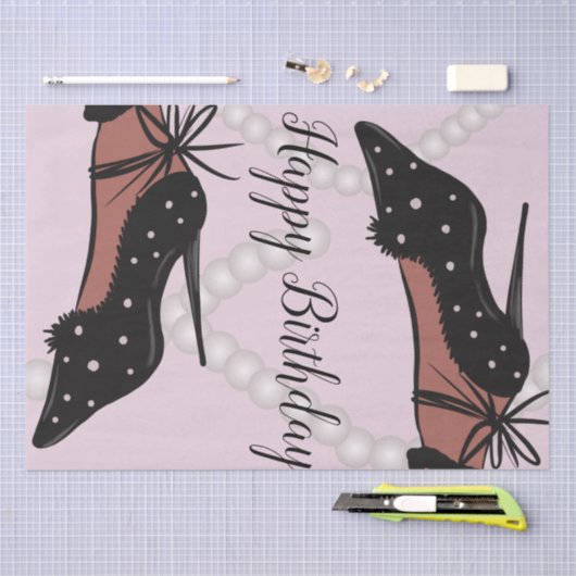 Elegant Heel Beauty Fashionista Birthday Pink Tissuepapier (Craft)