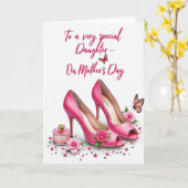 Elegant Heels Mothers Day Card Kaart (Gele Bloem)