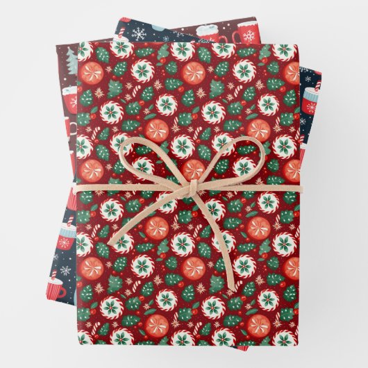 Elegant  Heet Cacao & Snoep Sweets Pattern Inpakpapier Vel (In situ)