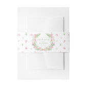 Elegant Heet Roze Bloemen Krans Bruiloft Uitnodigi Uitnodigingen Wikkel (Voorkant Voorbeeld)