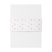 Elegant Heet Roze Bloemen Krans Bruiloft Uitnodigi Uitnodigingen Wikkel (Achterkant Voorbeeld)