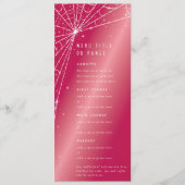 Elegant Heet Roze Diamant Spinnenweb Flat 4 Cursus Menu (Voorkant)