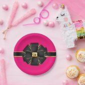 Elegant heet roze goud ANY AGE meisjesverjaardag Papieren Bordje (Feest)