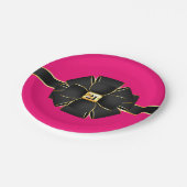 Elegant heet roze goud ANY AGE meisjesverjaardag Papieren Bordje (Gekanteld)