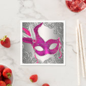 Elegant heet roze maskeradefeest servetten (Insitu)