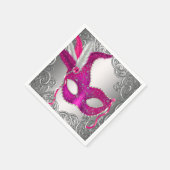 Elegant heet roze maskeradefeest servetten (Hoek)