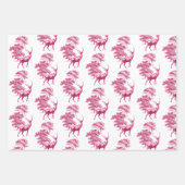 Elegant Heet Roze Toile Herten Woodland Inpakpapier Vel (Voorkant 3)