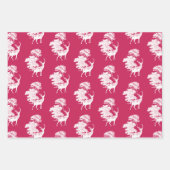 Elegant Heet Roze Toile Herten Woodland Inpakpapier Vel (Voorkant 2)