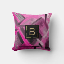 Elegant Heet Roze Zwart Abstracte Kunst Moderne Vo