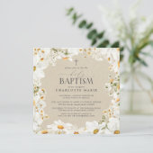 Elegant Heilig Doopkruis Bloemen Waterverf Daisy Kaart (Staand voorkant)