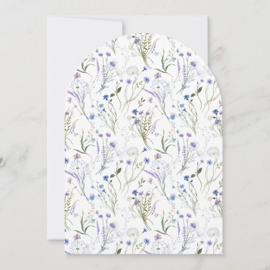 Elegant Heilig Doopsel & 1e Verjaardag Blauwe Bloe Kaart (Achterkant)