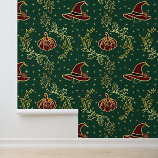 Elegant Hekserige Whimsigoth Halloween Patroon Behang