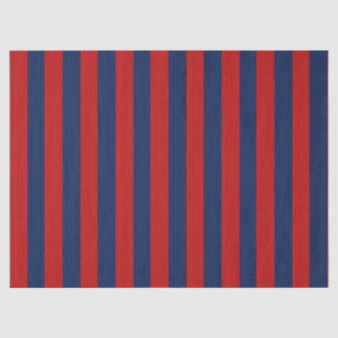 Elegant helder blauw en rood gestreept patroon tissuepapier