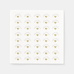 elegant, helder en eenvoudig monogram van de liefd servetten