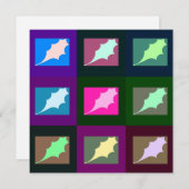 Elegant, helder en kleurrijk bladkunstwerk in het  feestdagenkaart (Voorkant / Achterkant)