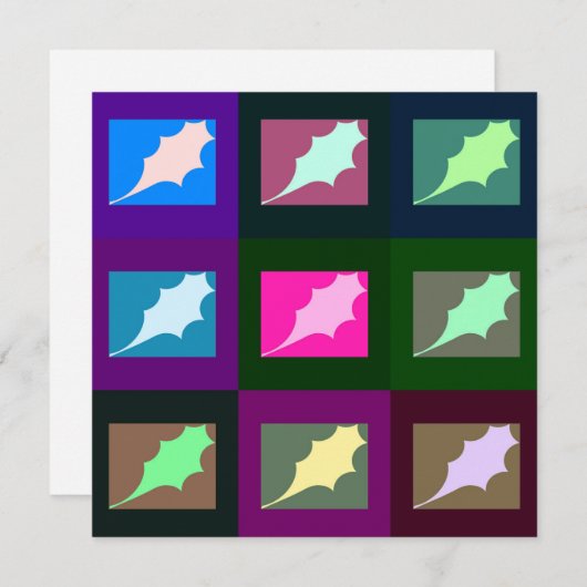 Elegant, helder en kleurrijk bladkunstwerk in het  feestdagenkaart (Voorkant / Achterkant)