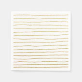 Elegant helder faux goud glitter strepen patroon servetten (Voorkant)