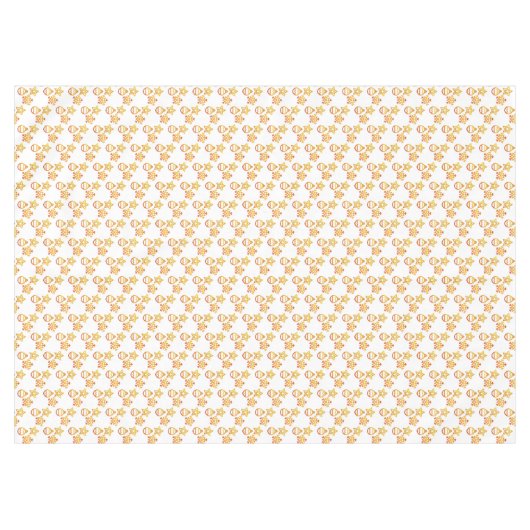 Elegant helder gouden kerstpatroon op wit tafelkleed (Voorkant (Horizontaal))