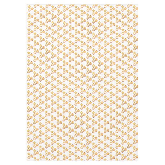 Elegant helder gouden kerstpatroon op wit tafelkleed (Voorkant)