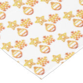 Elegant helder gouden kerstpatroon op wit tafelkleed (Gekanteld)