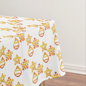 Elegant helder gouden kerstpatroon op wit tafelkleed (Voorbeeld)