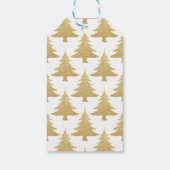 elegant helder goudglitter-kerstboompatroon cadeaulabel (Achterkant)