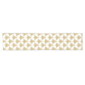 elegant helder goudglitter kerstboompatroon korte tafelloper (Horizontaal)