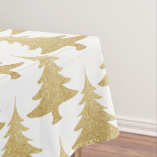 elegant helder goudglitter-kerstboompatroon tafelkleed