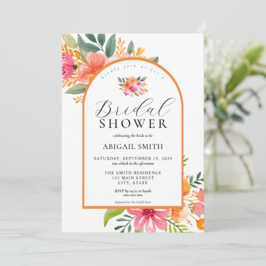 Elegant helder kleurrijk bloemig Vrijgezellenfeest Kaart (Staand voorkant)