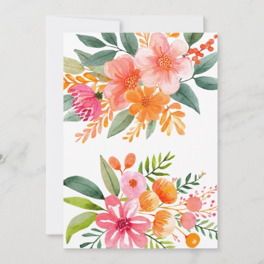 Elegant helder kleurrijk bloemig Vrijgezellenfeest Kaart (Achterkant)