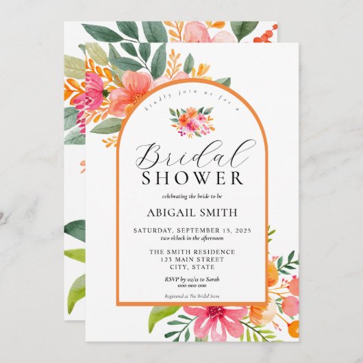 Elegant helder kleurrijk bloemig Vrijgezellenfeest Kaart (Voorkant / Achterkant)