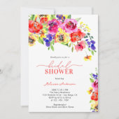 Elegant helder kleurrijk bloemig Vrijgezellenfeest Kaart (Voorkant)