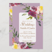 Elegant Helder Kleurrijk Losse Waterverf Bloemen Kaart (Voorkant / Achterkant)