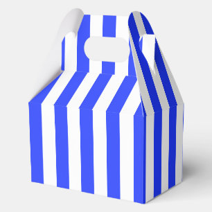 Elegant helder koninklijk blauw gestreept patroon bedankdoosjes