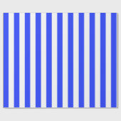 Elegant helder koninklijk blauw gestreept patroon cadeaupapier (Vlak)