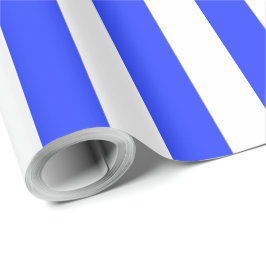Elegant helder koninklijk blauw gestreept patroon cadeaupapier